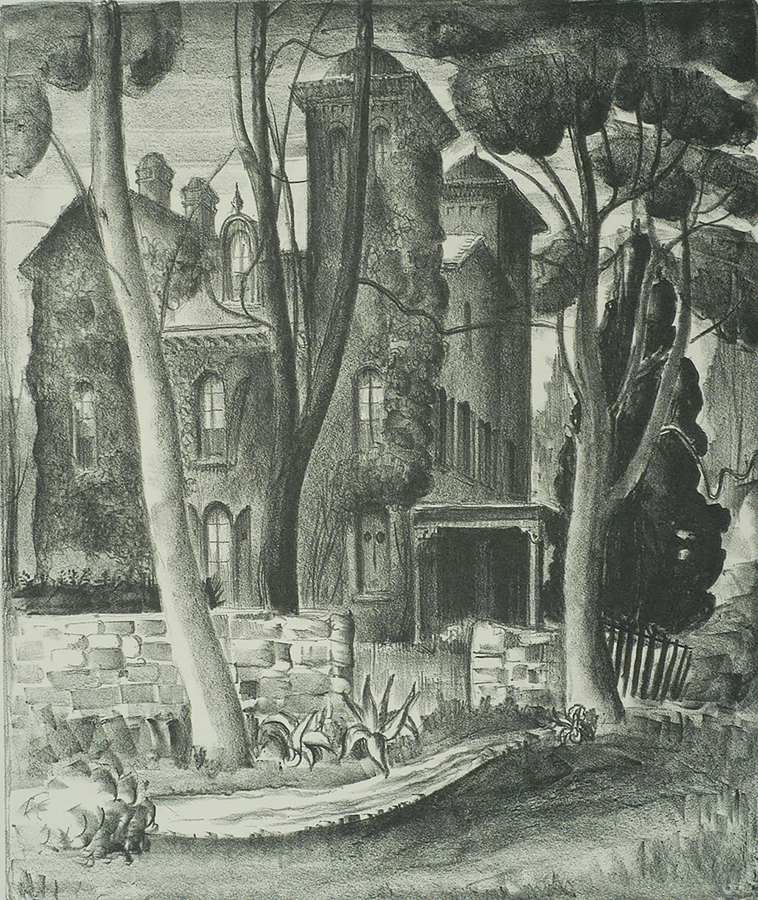 Deserted Mansion - MABEL DWIGHT - lithograph