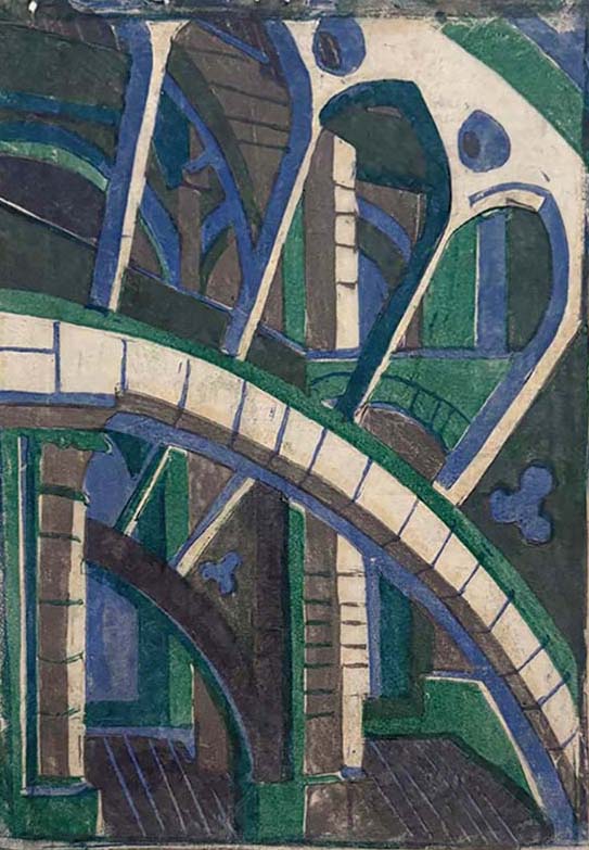Arches - URSULA FOOKES - linocut printed in colors