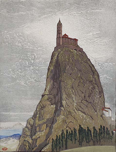 The Rock of Ages (Le Puy, France) - WILLIAM GILES - woodcut