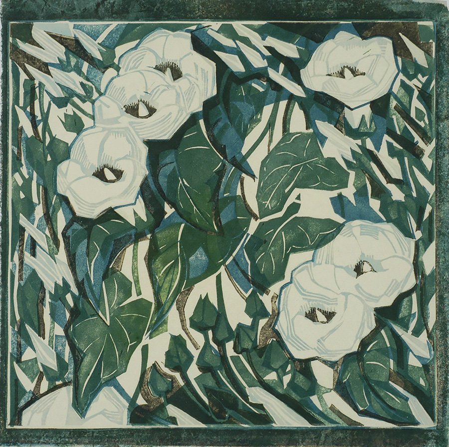 Convolvulus - WILLIAM GREENGRASS - linocut printed in colors