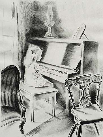 Practicing - FRANCES GREENMAN - lithograph