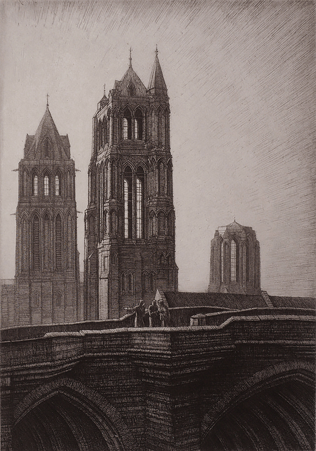 Lanterns of Sarras - FREDERICK L. GRIGGS - etching