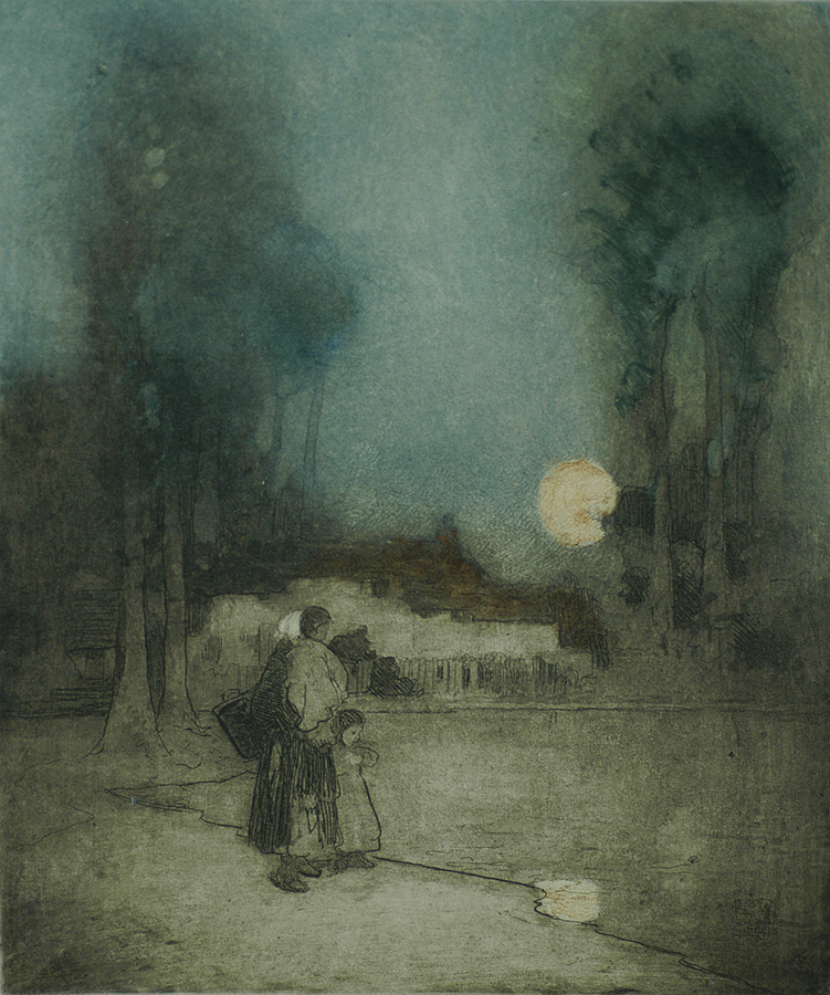 The Summer Moon - WILLIAM LEE-HANKEY - etching and aquatint on zinc with cartridge paper ground