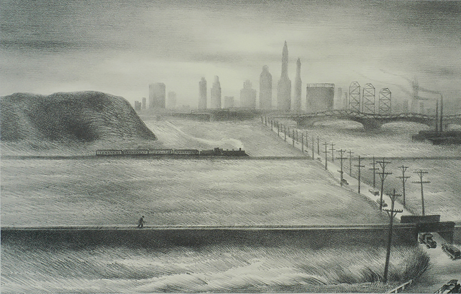 Approaching New York - VICTORIA HUTSON HUNTLEY - lithograph
