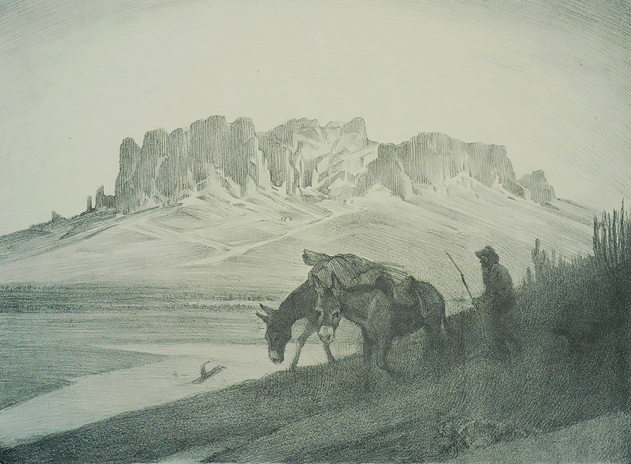 Superstition Mountain - JOSEPH IMHOFF - lithograph