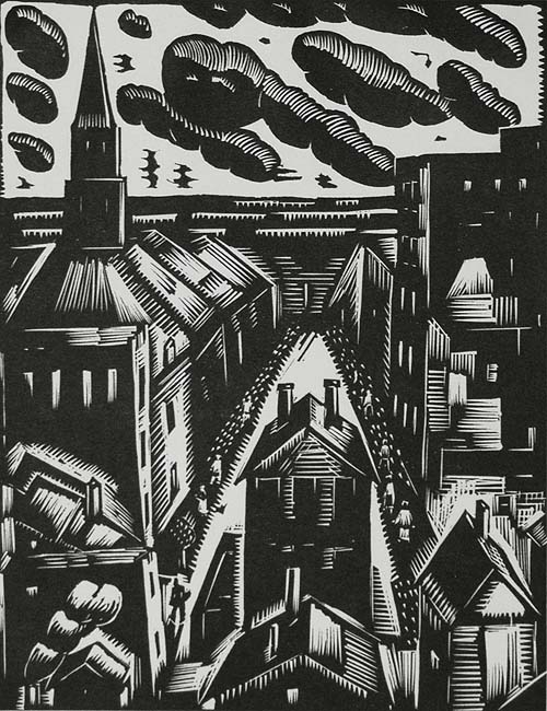 West Side, Chicago - WILLIAM JACOBS - woodcut 