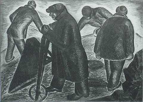 W.P.A. Workers - ABRAHAM JACOBS - etching