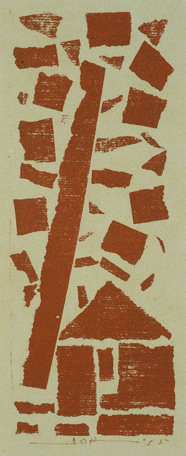 House and Tree - JAN  JORDENS - woodcut