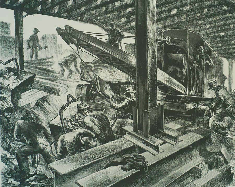 Open Cut - 6th Avenue Subway (New York) - CHARLES KELLER - lithograph