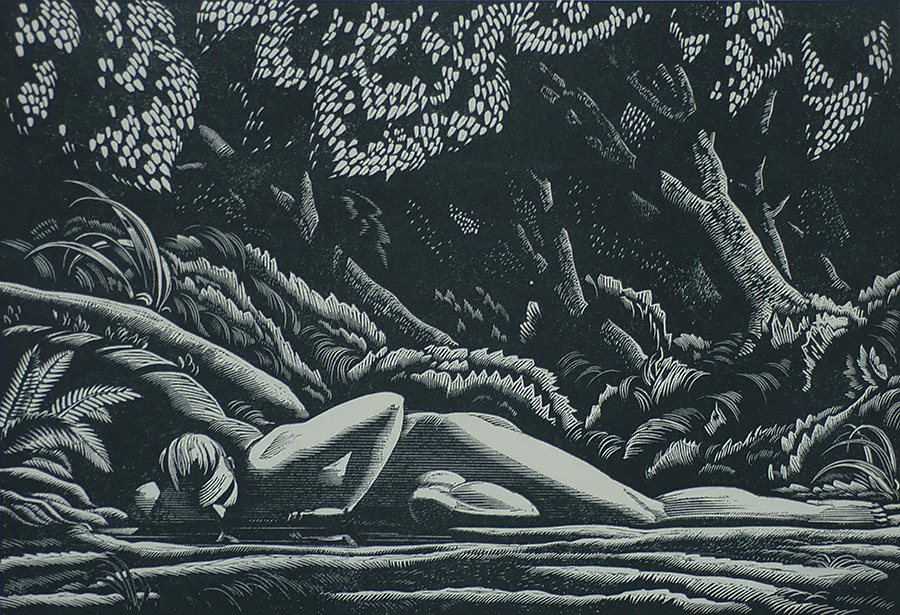 Forest Pool - ROCKWELL KENT - wood engraving