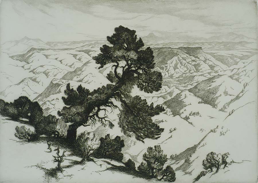 Far Across the Rio Grande - GENE KLOSS - etching