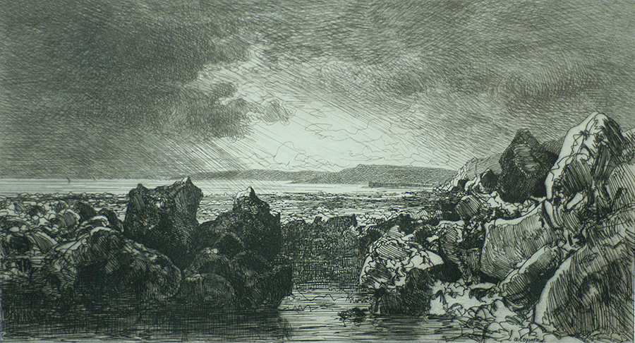 The Black Rocks near Trouville (Les Roches Noires près Trouville) - MAXIME  LALANNE - etching 