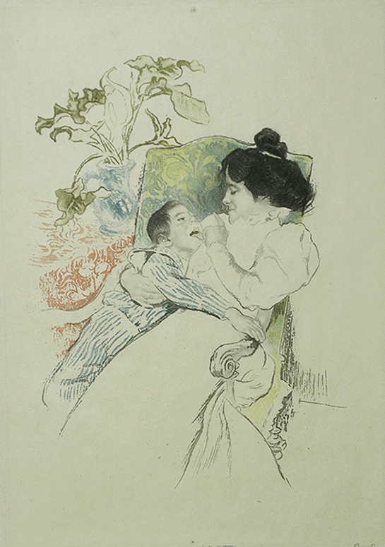 Little Mother (Petite Mère) - LOUIS LEGRAND - etching and aquatint printed in colors