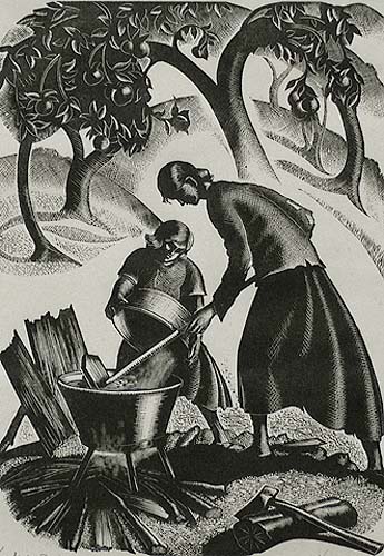 Apple Butter - CLARE LEIGHTON - wood engraving