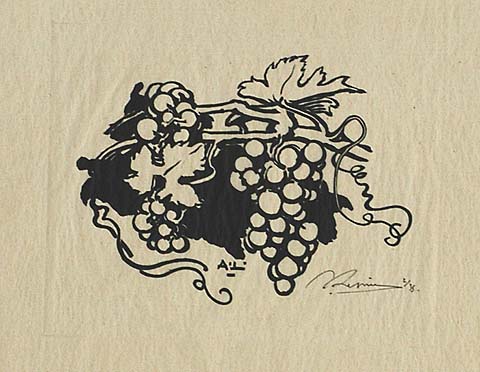 Grapes - AUGUSTE LEPERE - wood engraving