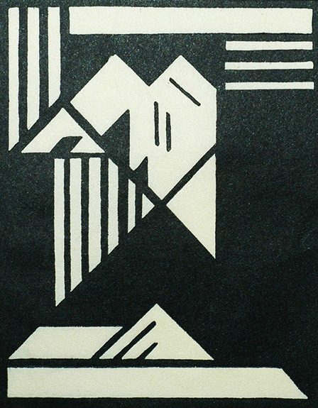 Reading I (Lezende I) - LOU LOEBER - linocut
