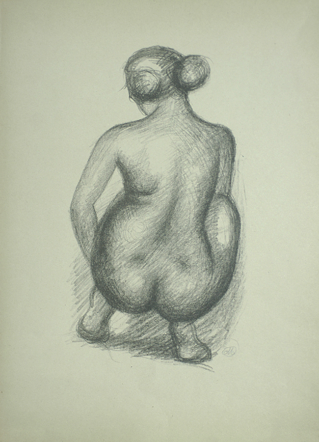 Woman Crouching from the Back (Femme Accroupie de Dos) - ARISTIDE MAILLOL - lithograph