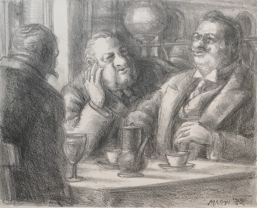 Café Brasserie - REGINALD MARSH - lithograph