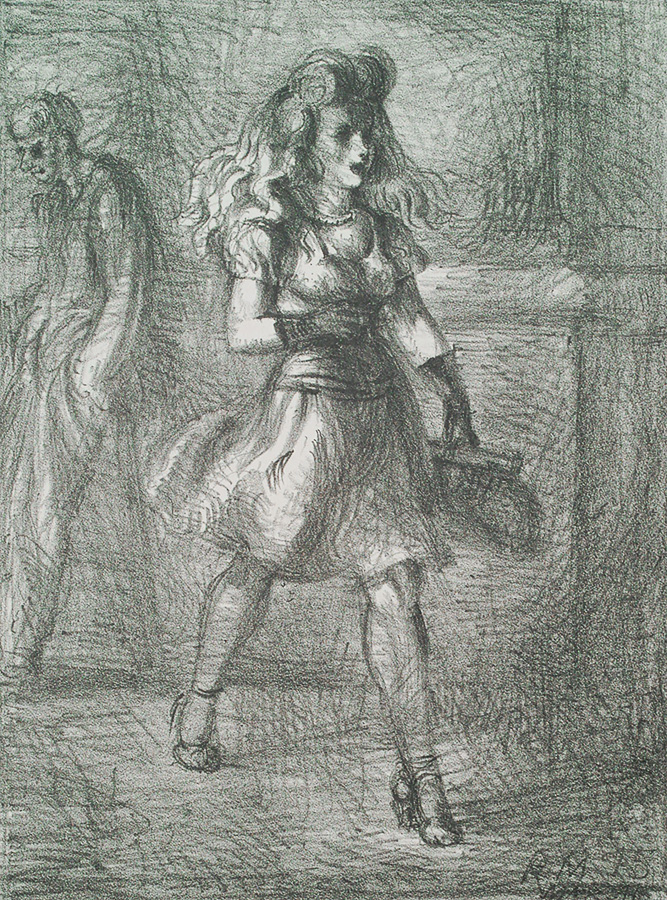 Girl Walking (Elevated) - REGINALD MARSH - lithograph