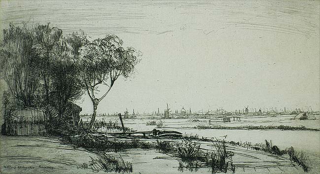 Amsterdam from Ransdorp - JAMES MCBEY - etching