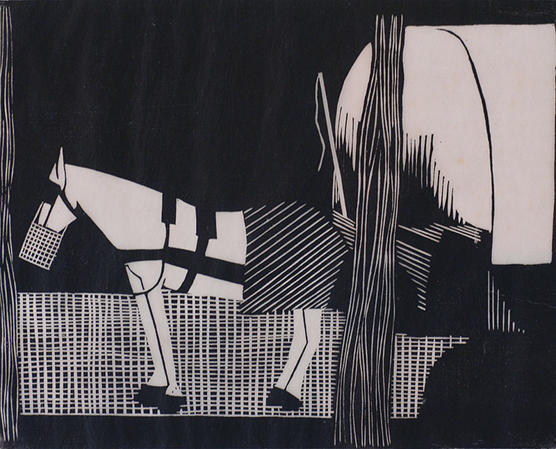 Horse and Cart (Huifkar) - SAMUEL JESSURUN DE MESQUITA - woodcut