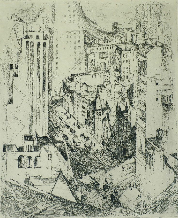 Modern New York - WILLIAM MEYEROWITZ - etching
