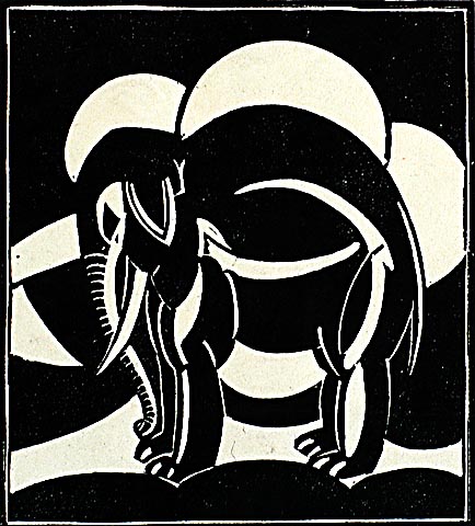 Elephant - JORIS MINNE - woodcut