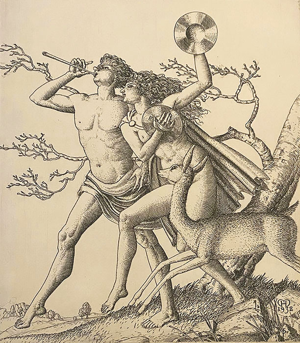 Bacchanal - HARRY MORLEY - engraving