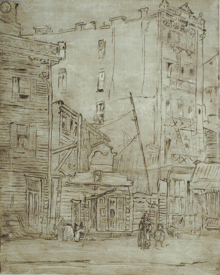 New York City - JEROME MYERS - monotype