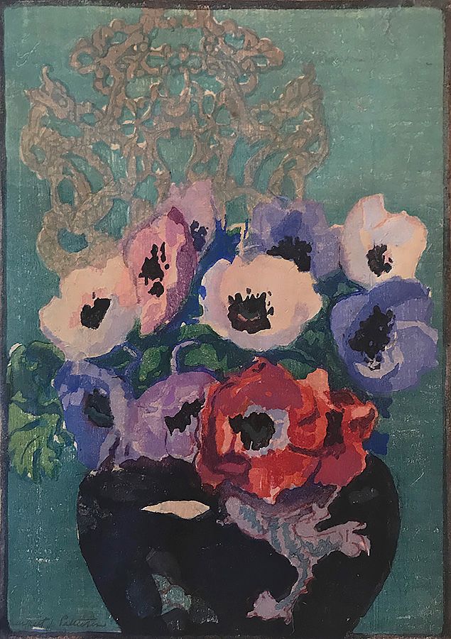 Anemones - MARGARET PATTERSON - woodcut printed in colors