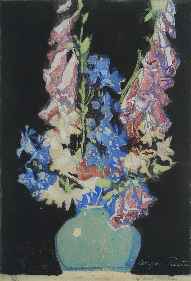 Garden Flowers - MARGARET PATTERSON - woodcut printed in colors