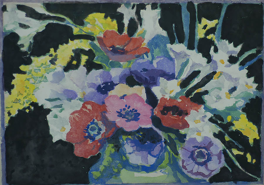 Spring Flowers - MARGARET PATTERSON - woodcut printed in colors