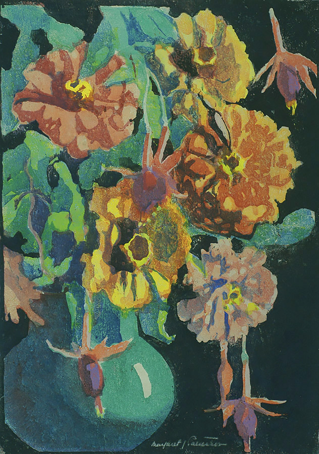 Summer Flowers - MARGARET PATTERSON - woodcut printed in colors