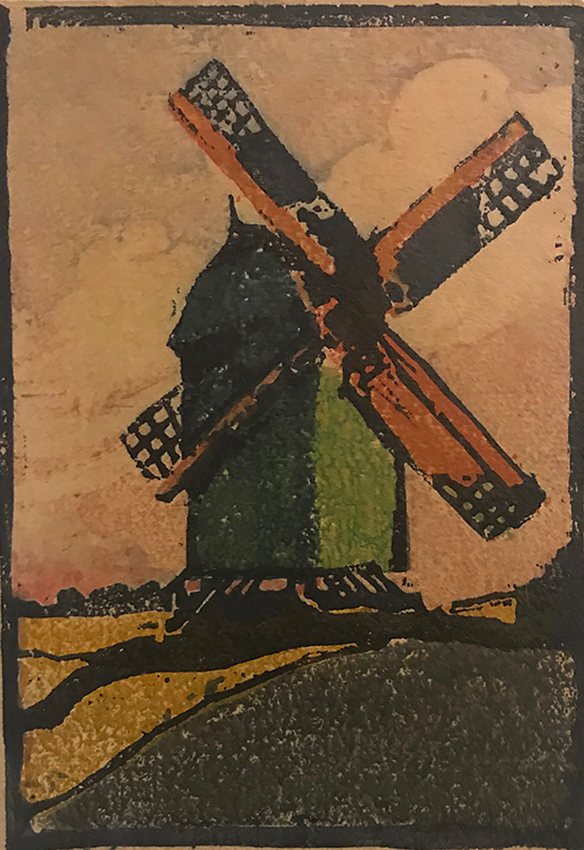 The Mill at Rugen - MARGARET PATTERSON - woodcut printed in colors