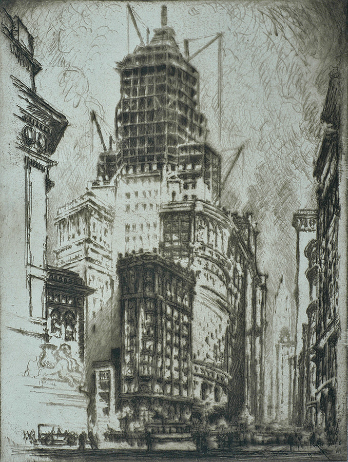 Standard Oil Building (New York) - JOSEPH PENNELL - etching