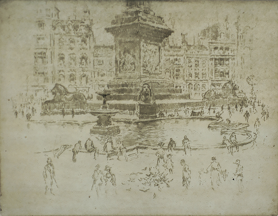 Trafalgar Square (London) - JOSEPH PENNELL - etching