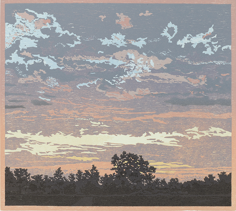 Landscape 2012-V - GRIETJE POSTMA - woodcut printed in colors