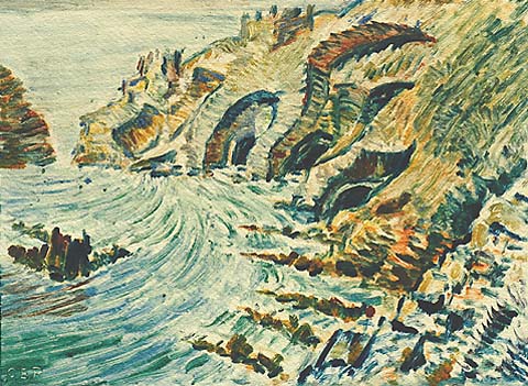 Gouillot Caves, Sark, No. 1 - CYRIL POWER - monotype