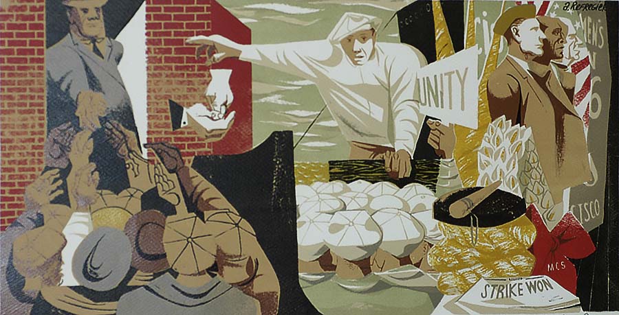 San Franciso '34 Waterfront Strike - ANTON REFREGIER - screenprint