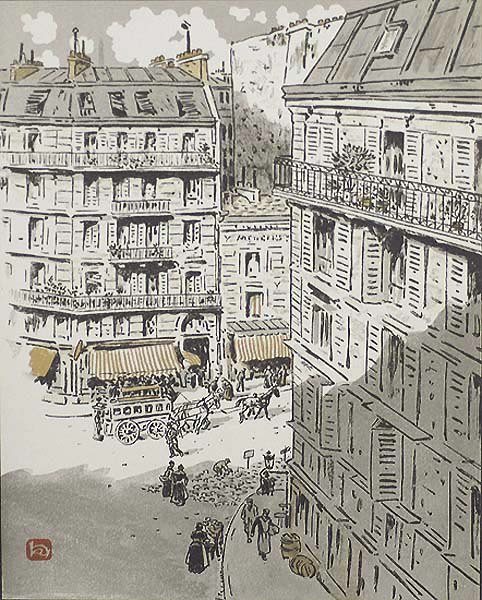 De la Rue Rochechouart - HENRI RIVIERE - lithograph printed in colors