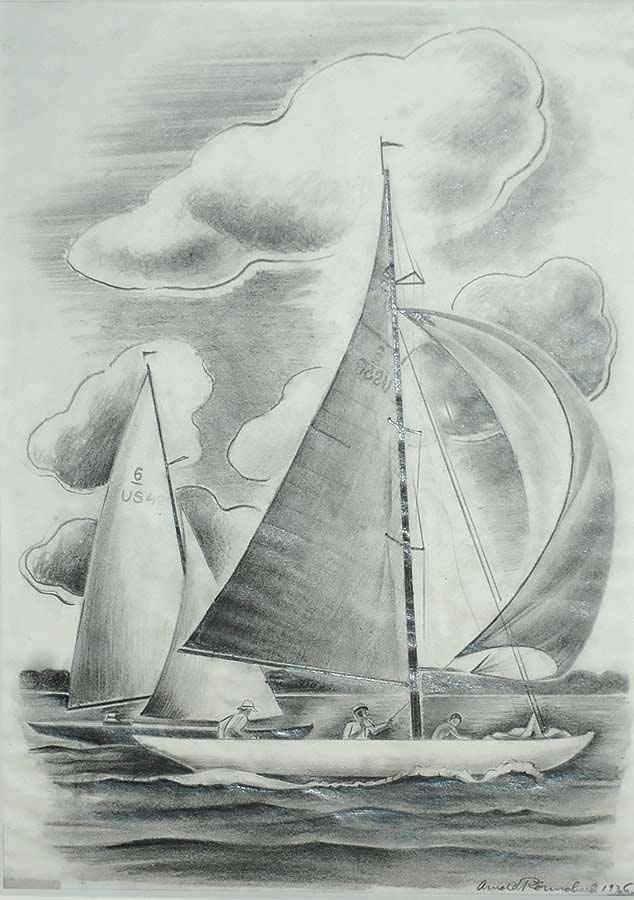 Sailboats - ARNOLD RONNEBECK - pencil on paper
