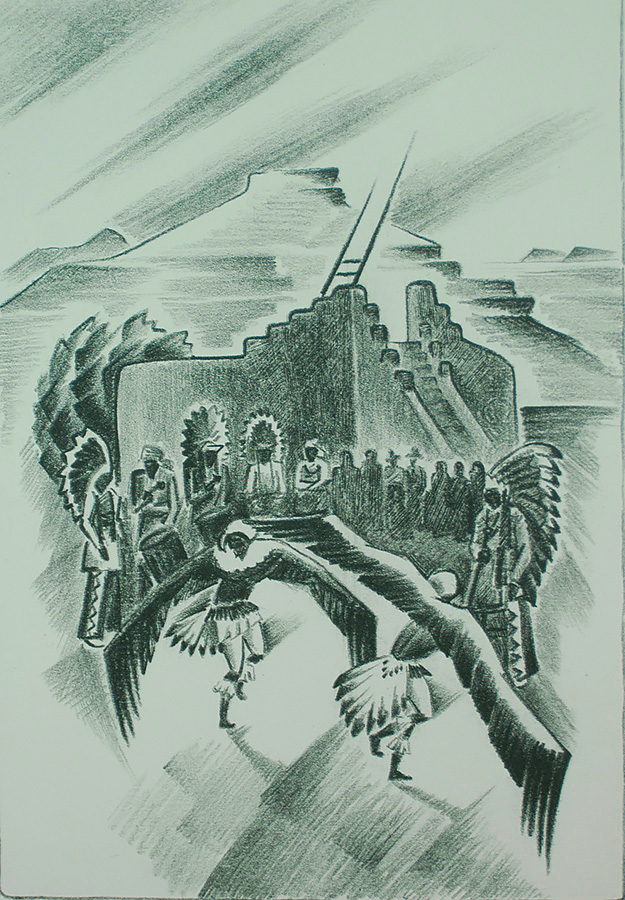 Eagle Dance (San Ildefonso Pueblo) - ARNOLD RONNEBECK - lithograph