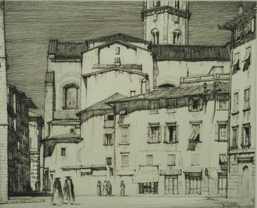 La Badia, Florence - LOUIS ROSENBERG - drypoint