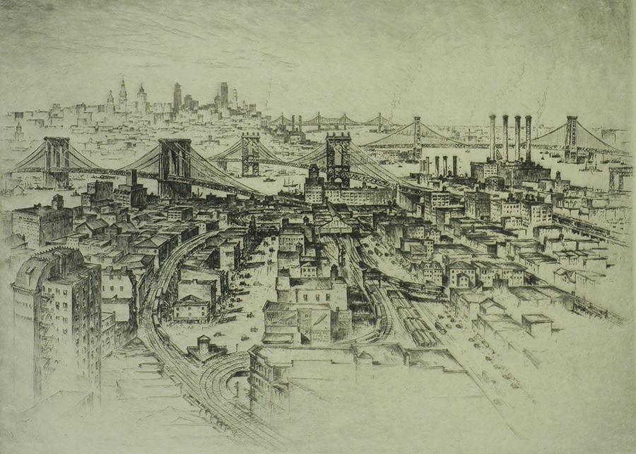 The Four Bridges - ANTON SCHUTZ - etching