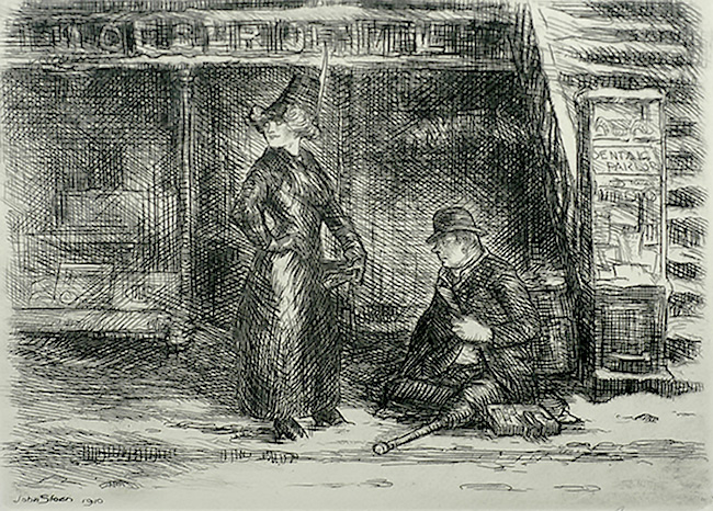 Girl and Beggar - JOHN SLOAN - etching