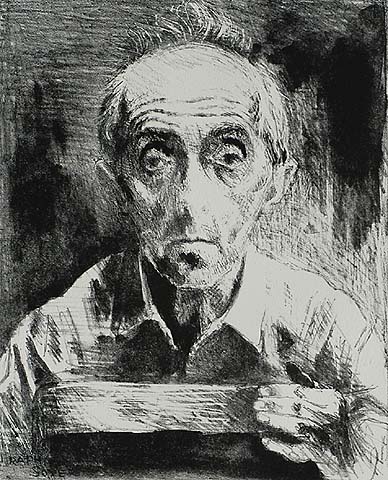 Self-Portrait - RAPHAEL SOYER - lithograph