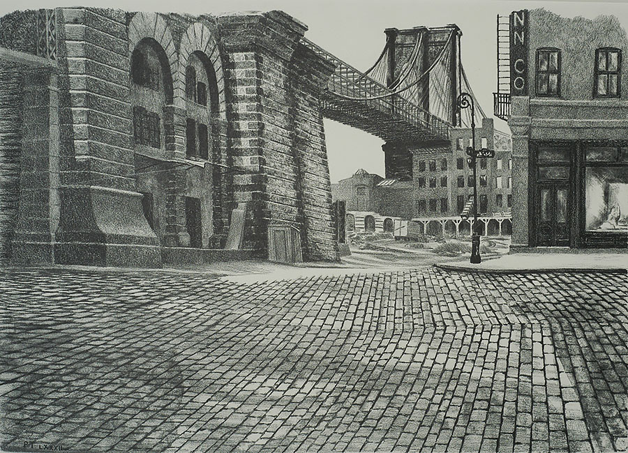 The Bridge, Sunday - PRENTISS TAYLOR - lithograph