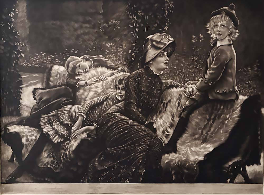 Le Banc de Jardin (The Garden Bench) - JAMES TISSOT - mezzotint