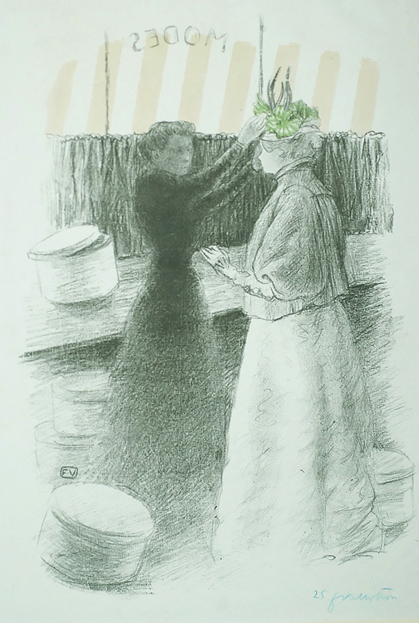 The Green Hat (Le Chapeau Vert) - FéLIX VALLOTTON - lithograph printed in colors
