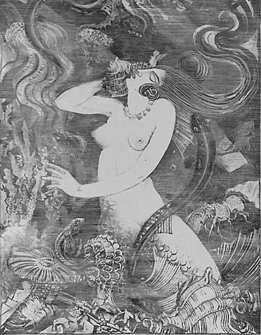 Mermaid - HENRI VAN DER STOK - lithograph